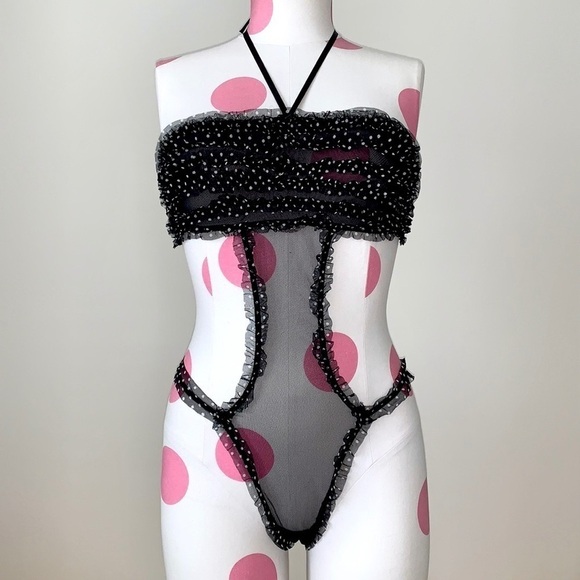 Rare Victoria’s Secret Mesh Bodysuit Teddy - Picture 1 of 6